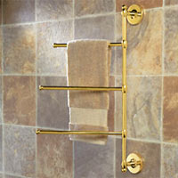 Wall tower bar, 3 bar, brass, from Gatco.